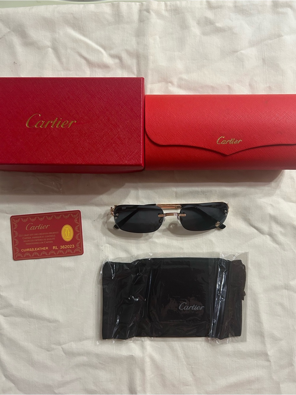 Cartier Men’s Black Lens Sunglasses with Gold Accents